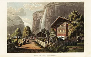 Repository Of Arts Prints: View of the Staubbach waterfall, Switzerland
