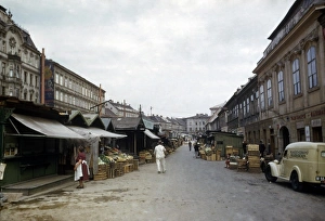 View of a street market, Vienna, Austria View of a street market, Vienna, Austria