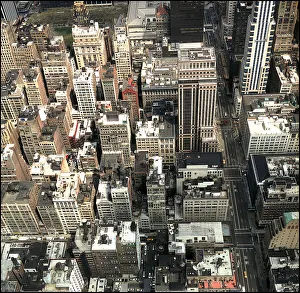 View of streets from Empire State Building, New York, USA