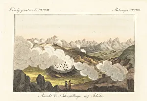 Carl Bertuch Prints: View of the Sulphur Mountain, Iceland, 1811