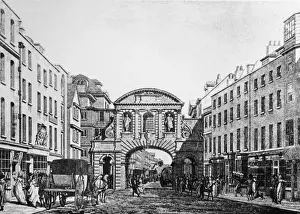 1796 Prints: View of Temple Bar, Fleet Street, London