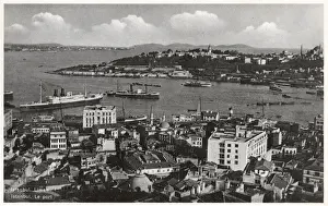 Galata Prints: View toward the Tophane Palace from Galata Tower, Istanbul