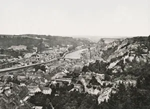 Rampart Prints: View of the town of Dinan, France