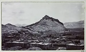 View of the town of Gyantse, with the Dzong (fortified monastery) at the top of the hill, from a fascinating album which reveals new details on a little-known campaign in which a British military force brushed aside Tibetan defences to capture