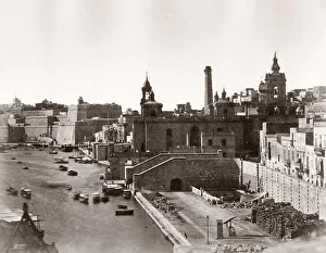 View of the town and harbour, Valletta, Malta