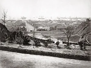 Kobe Prints: View and town of Kobe, Japan, c. 1870 s