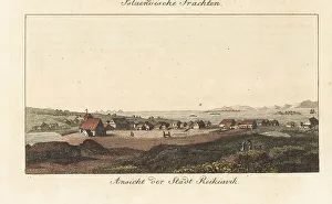 Carl Bertuch Prints: View of the town of Reykjavik, Iceland, 1811
