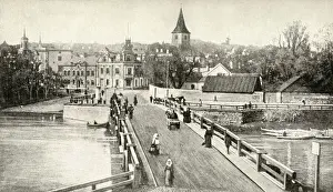 Estonia Prints: View of the town of Tartu, Republic of Estonia