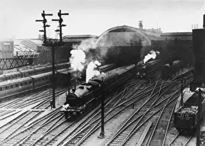View of trains leaving London Bridge Station