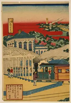 Ueno Prints: View of Ueno-Nakasendo railway from Ueno station, Tokyo