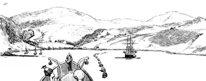 Assistance Prints: View of Uig, from bows of H. M. S. Assistance
