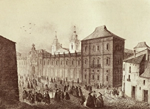 Litographies Gallery: View of the University of Cervera. Engraved by S