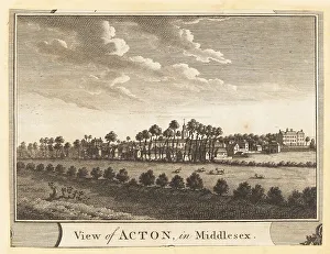 Woods Prints: View of the village of Acton, Middlesex, 1784