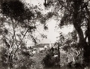 Dawn Prints: View of a village on the Greek island of Corfu