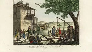 Spin Gallery: View of the village of Nikali, Thessaly, Greece, 1821