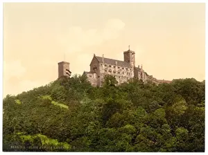 Thuringia Prints: View on the Wartburg, II. Wartburg, Thuringia, Germany