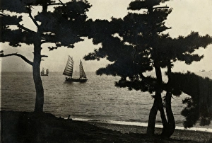 Images Dated 9th January 2017: View of water and sailing boats, Japan