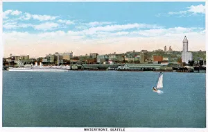 Seattle Prints: View of waterfront, Seattle, Washington, USA Date: 1929