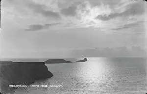 Swansea Prints: View of Worms Head from Rhossili