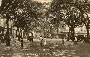 Rickshaws Prints: View of York Street, Colombo, Ceylon (Sri Lanka)