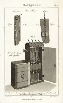 Kearsley Gallery: Views and elevations of an 18th century beer pump machine