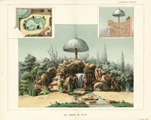 Views and plan of a town garden