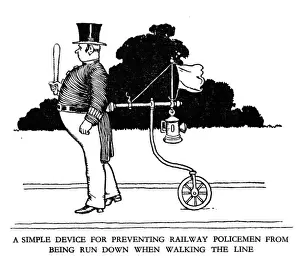 Vignette illustration, Railway Ribaldry by W Heath Robinson