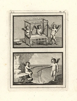 Antiquitiesofherculaneum Gallery: Vignettes of Cupids playing and working