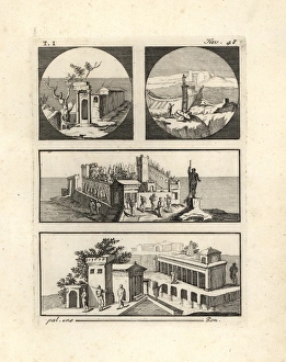 Antiquitiesofherculaneum Gallery: Vignettes from walls in rooms in Pompeii