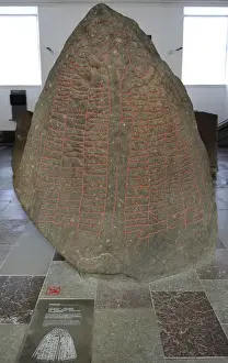Scandinavia Prints: Viking Age. Runestone. Tirsted. 10th century AD. National M