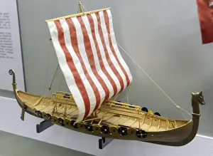 Riga Prints: Viking ship. 9th century. Model of A. Twill, 1988. Museum of