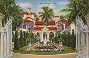 Miami Prints: Villa and garden on Miami Beach, Florida, USA Date: 1941