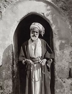 Sheikh Collection: Village chief or sheikh with beads, Palestine, Israel