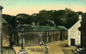 Hope Prints: The Village & Cross, Stoney Middleton, Hope Valley, England