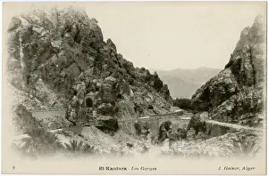 Biskra Prints: Village of El-Kantara, Algeria - Road through the Gorges