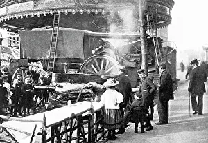 Fairground Prints: Village Fair Ox Roast early 1900s