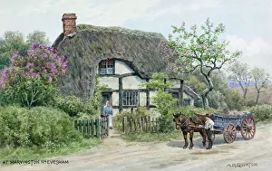 Worcs Prints: Village of Harvington, near Evesham, Worcestershire