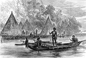 Village in Humboldt Bay, New Guinea, 1875 Village in Humboldt Bay, New Guinea, 1875