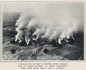Village in India aflame - Partition 1947