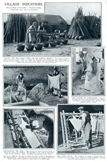 Pottery Prints: Village Industries - pottery and parchment making