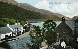 Llyn Prints: The Village, Lake & Church, Taly Llyn - Talyllyn, Breconsh