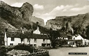 Cheddar Prints: The Village & Lion Rock, Cheddar, Somerset