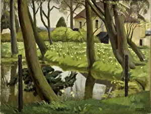 Herts Prints: Village pond at Shenley, Hertfordshire