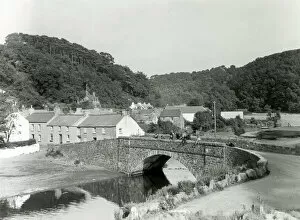Village, river and bridge, South Wales