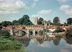 Aylesford Prints: Village from the River Medway, Aylesford