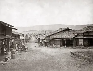 Village scene, Japan, circa 1870s