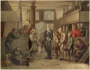 The village schoolmaster conducts a public catechism in Hitterdal church Date: 1845