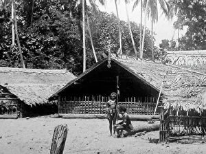 Oceania Prints: Village, Solomon Islands, Victorian period