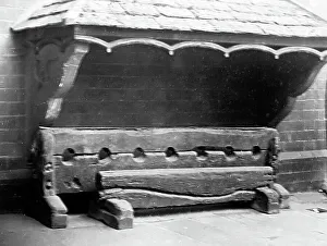 Stocks Collection: Village stocks at Winchcombe, early 1900s