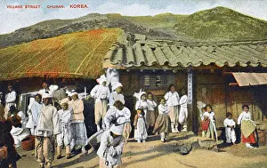 Korea Prints: Village Street, Chusan, South Korea